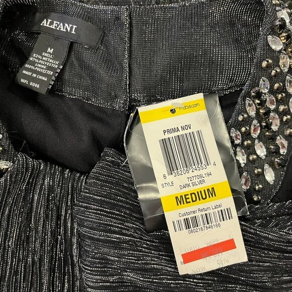 ALFANI Women's Metallic Silver Sleeveless Formal Dress - Size Medium - NWD$99.50 - Picture 4 of 6
